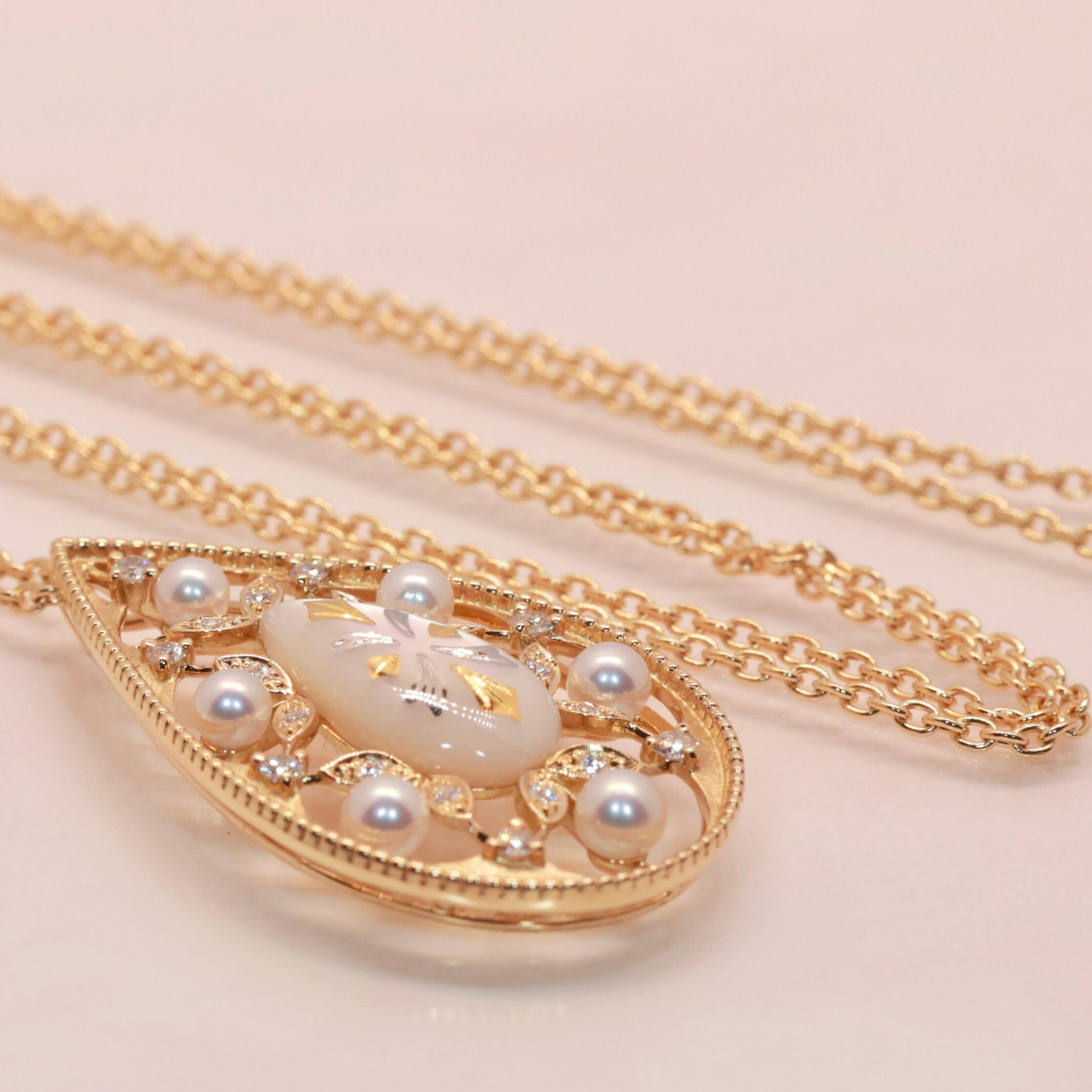 mikimoto ダイヤモンド　18K YG ネックレス　一粒　ミキモト