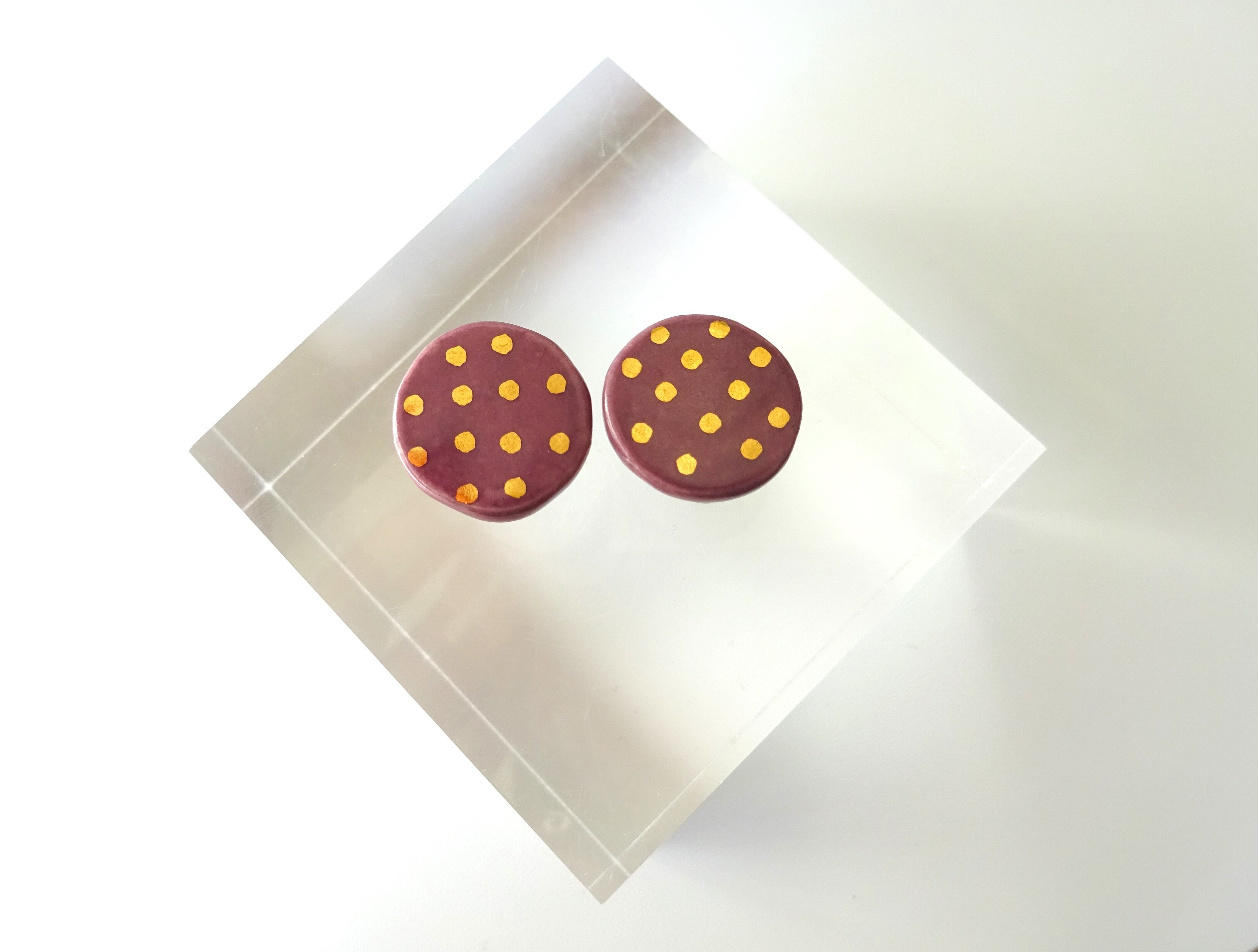 金彩dot round pierce／earring（紫）