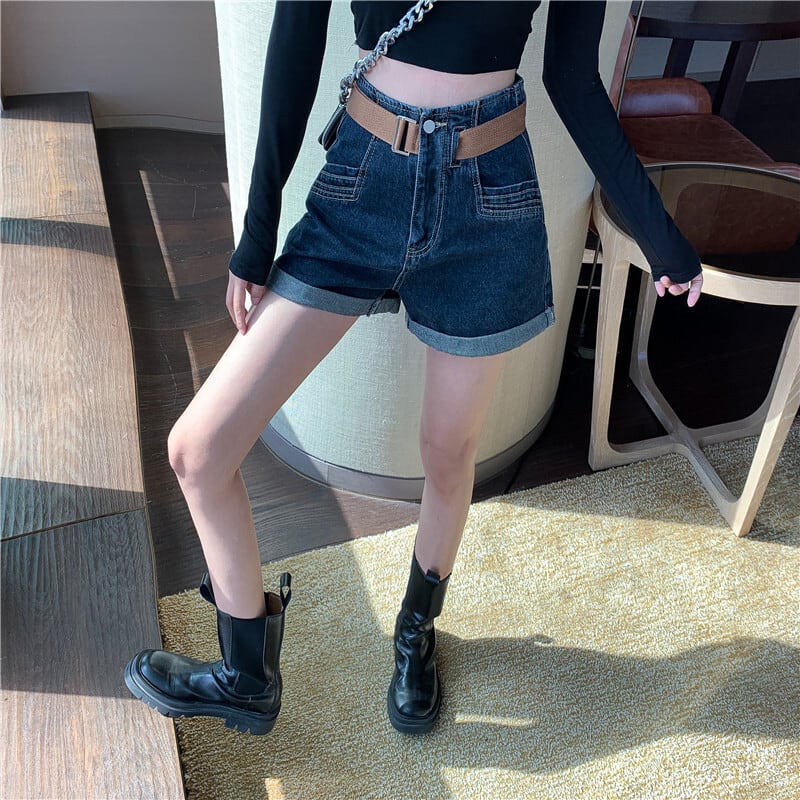 ウェストジーンズ スタイルルーズハイウェストブーツパンツ ショーツ 靴 シューズ ブルマー ドラファッションホール99937208096