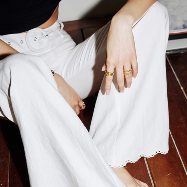 裾刺繍パンツ　21210