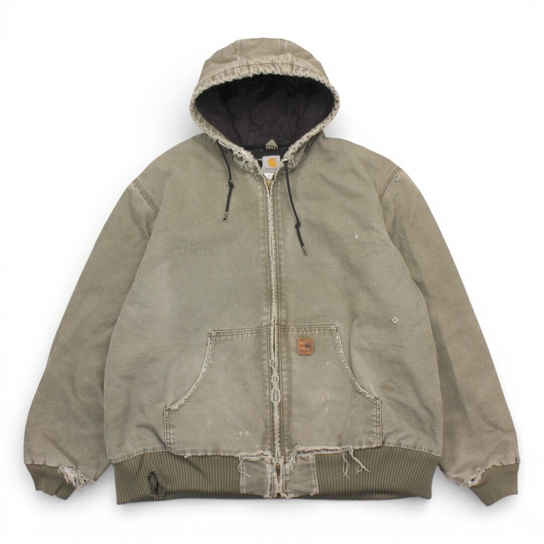 古着 MEXICO製 Carhartt Duck Active Jacket J130 ARG カーハート ダックアクティブジャケット 裏地フリース tch713 古着 MEXICO製 Carhartt Duck Active Jacket J130 ARG カーハート