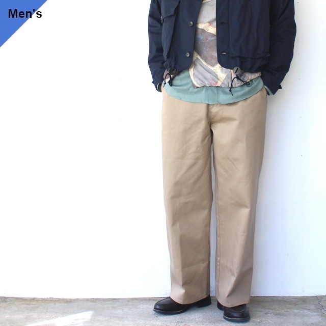 【NEW】Upscape Audience ワーカーズワイドストレートチノトラウザー / US ARMY M41-Type (Beige)