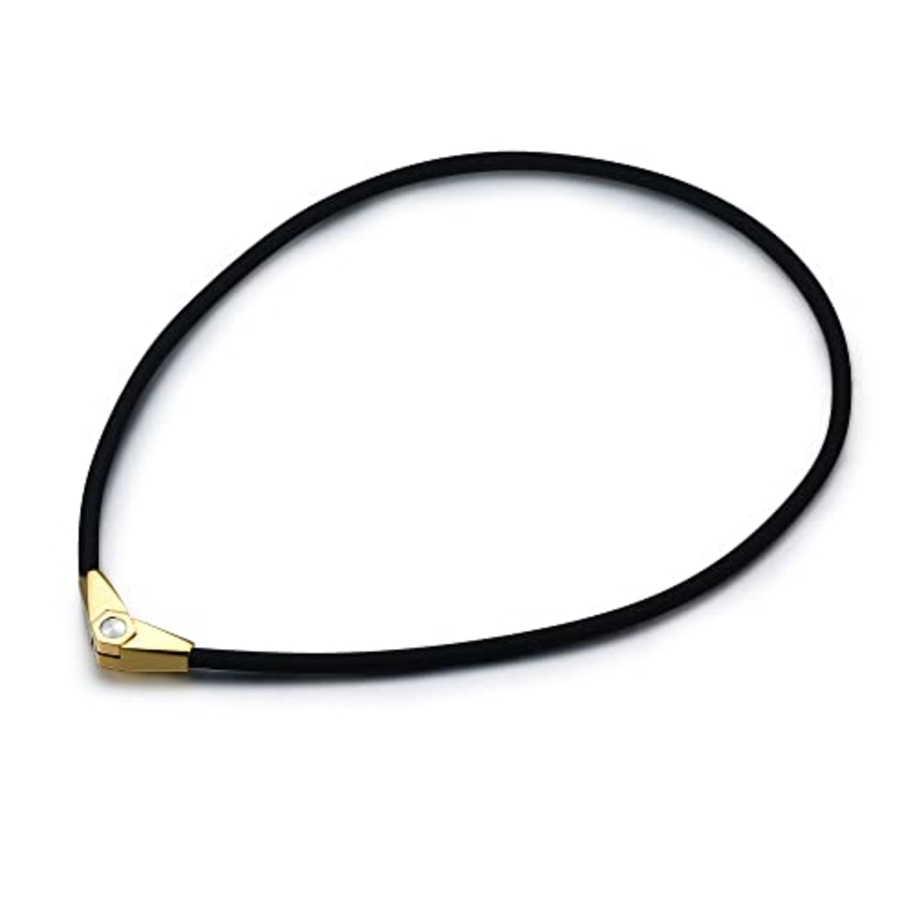 磁気ネックレス チタン ゲルマニウム Vタイプ&直線タイプ変換可能 1本で2種類のデザイン シリコン おしゃれ 人気 スポーツ ビジネス メンズ レーディス 男女兼用 49cm（ゴールド）