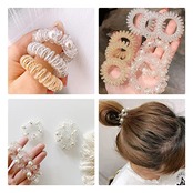 Doyime ヘアゴム スパイラルヘアゴム 9点セット ヘアアクセサリー 電話コード型ヘアゴム コイルヘアネクタイ 髪ゴム スプリングゴム おしゃれ 人気 可愛い 髪飾り 髪留め