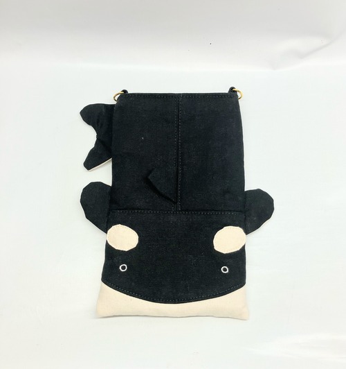 【ショルダーベルトなし】スマホポシェット　ミニショルダー　シャチ｜とりさん工房ーかわいいハンドメイドポーチ