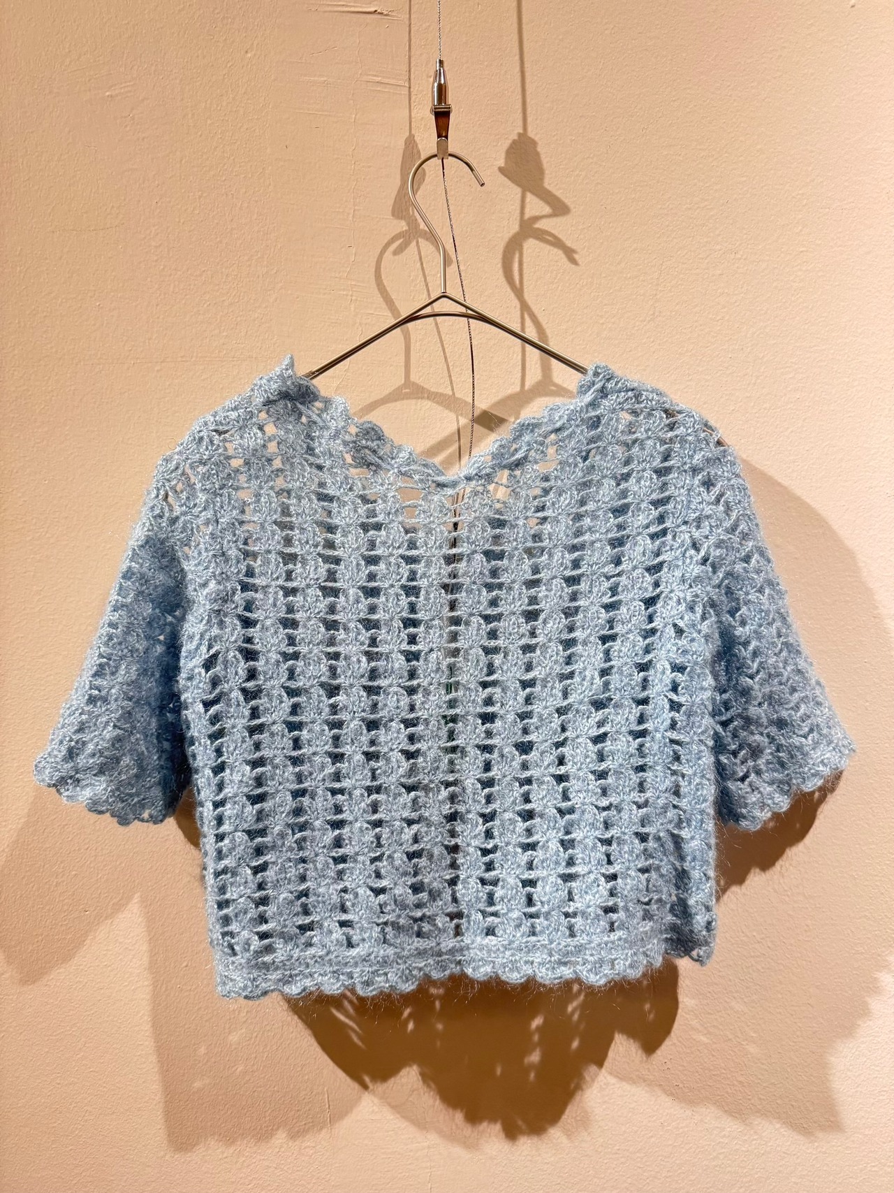 Handmade Mohair Openwork Knit Cardigan