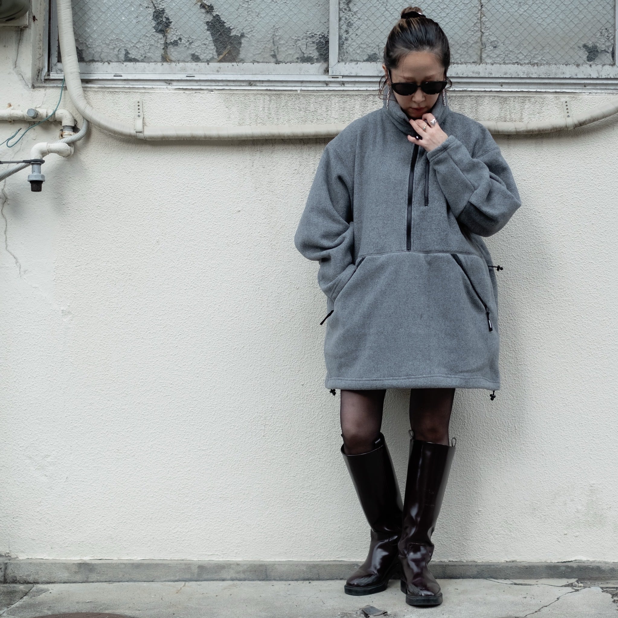 HOLIDAY】 classic fleece anorak dress | olaf