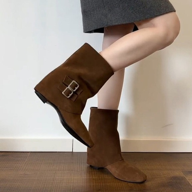 Suede short boots　M1447