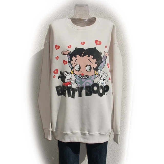ベティ・ブープ ライセンス 裏起毛 長袖トレーナー ・BETTY BOOP トレーナー オーバーサイズ アメリカン雑貨