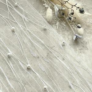 【1個】24時間限定予約販売♪90×50cmパール付きレース布 ホワイト