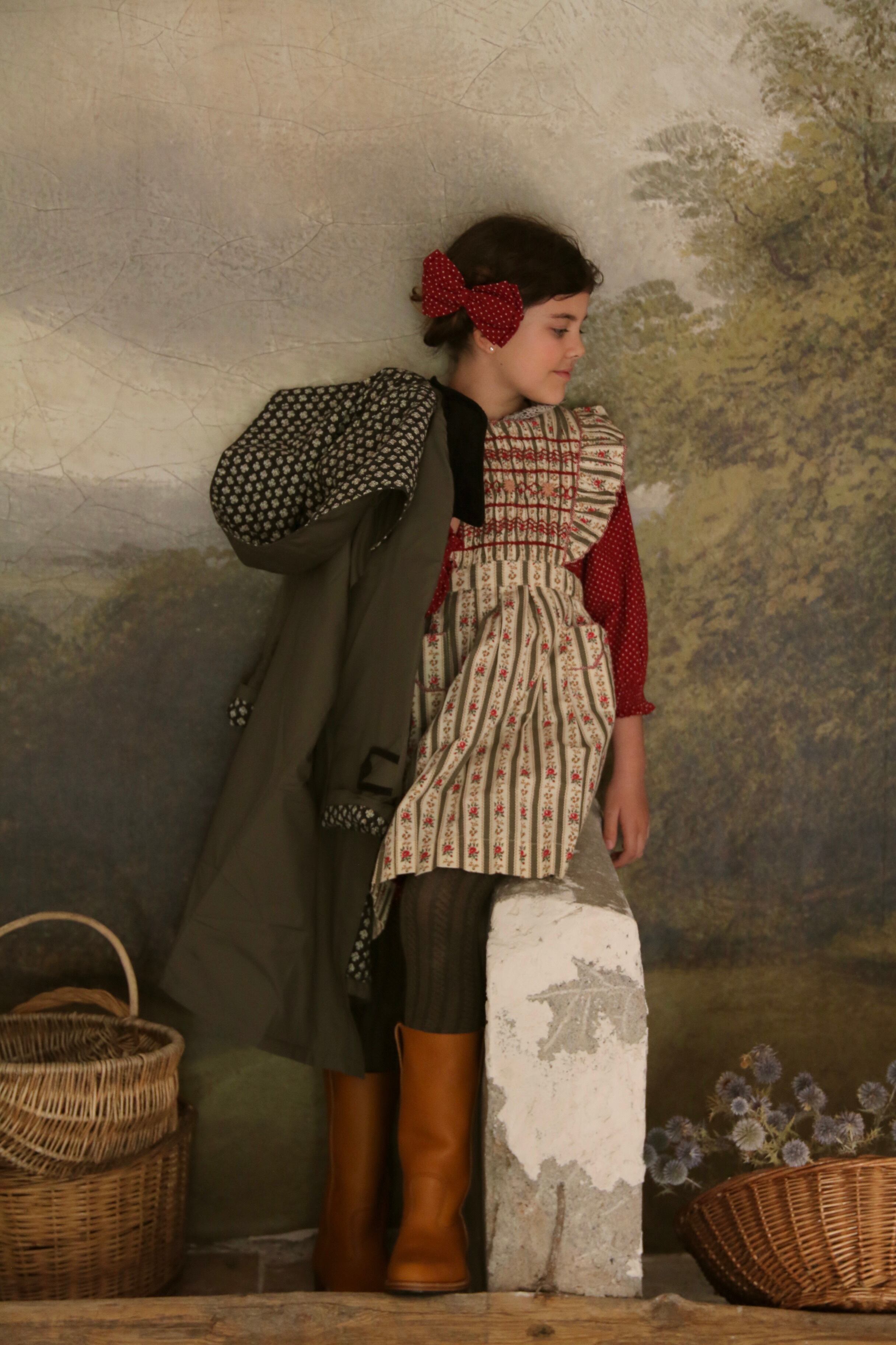 BONJOUR DIARY Sailor blouse red wine dot print 8-12y *10/3