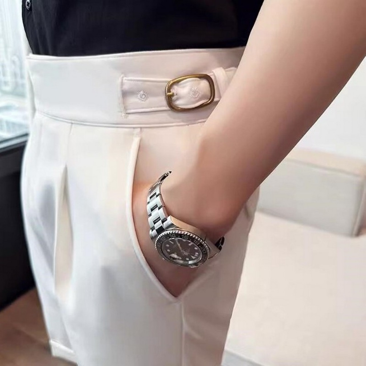 high waist suit shorts pants 00360