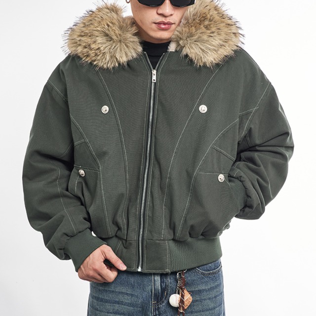 【DRIP6357】D/B Mountain Carved Cotton Jacket　