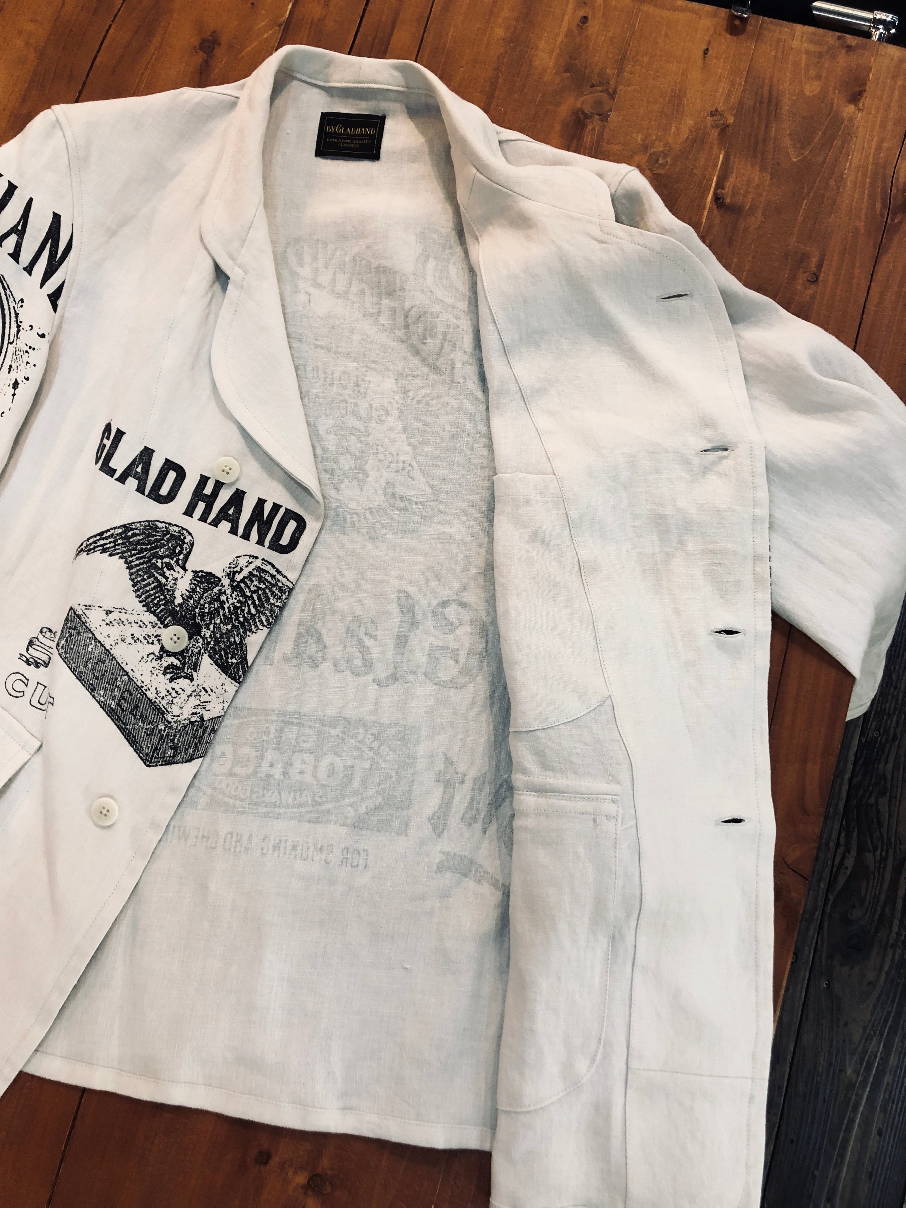 BY GLAD HAND】バイ グラッド ハンド FOR SMOKING - LINEN JACKET