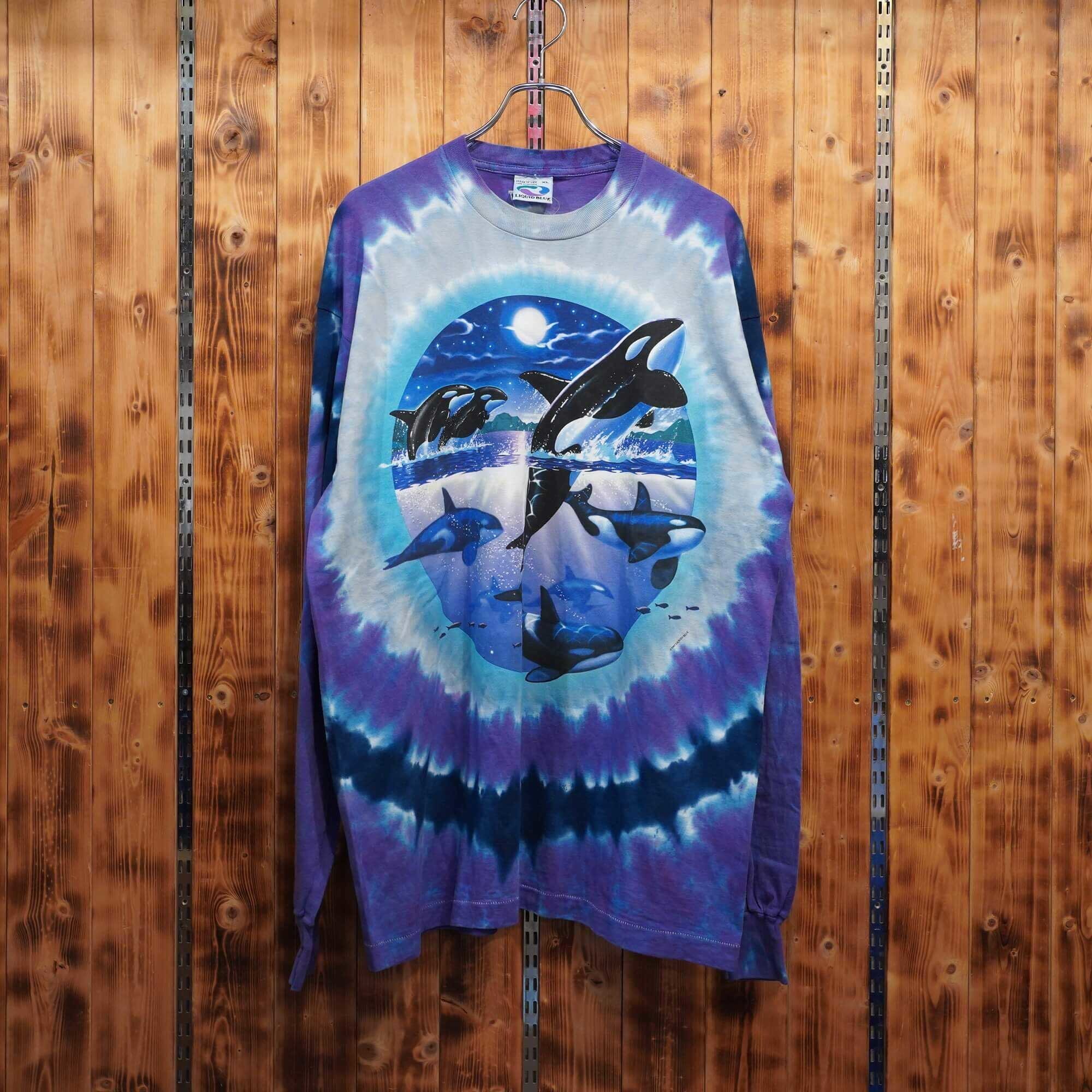 90s usa製 liquid blue リキッドブルー タイダイ 長袖Tシャツ XL