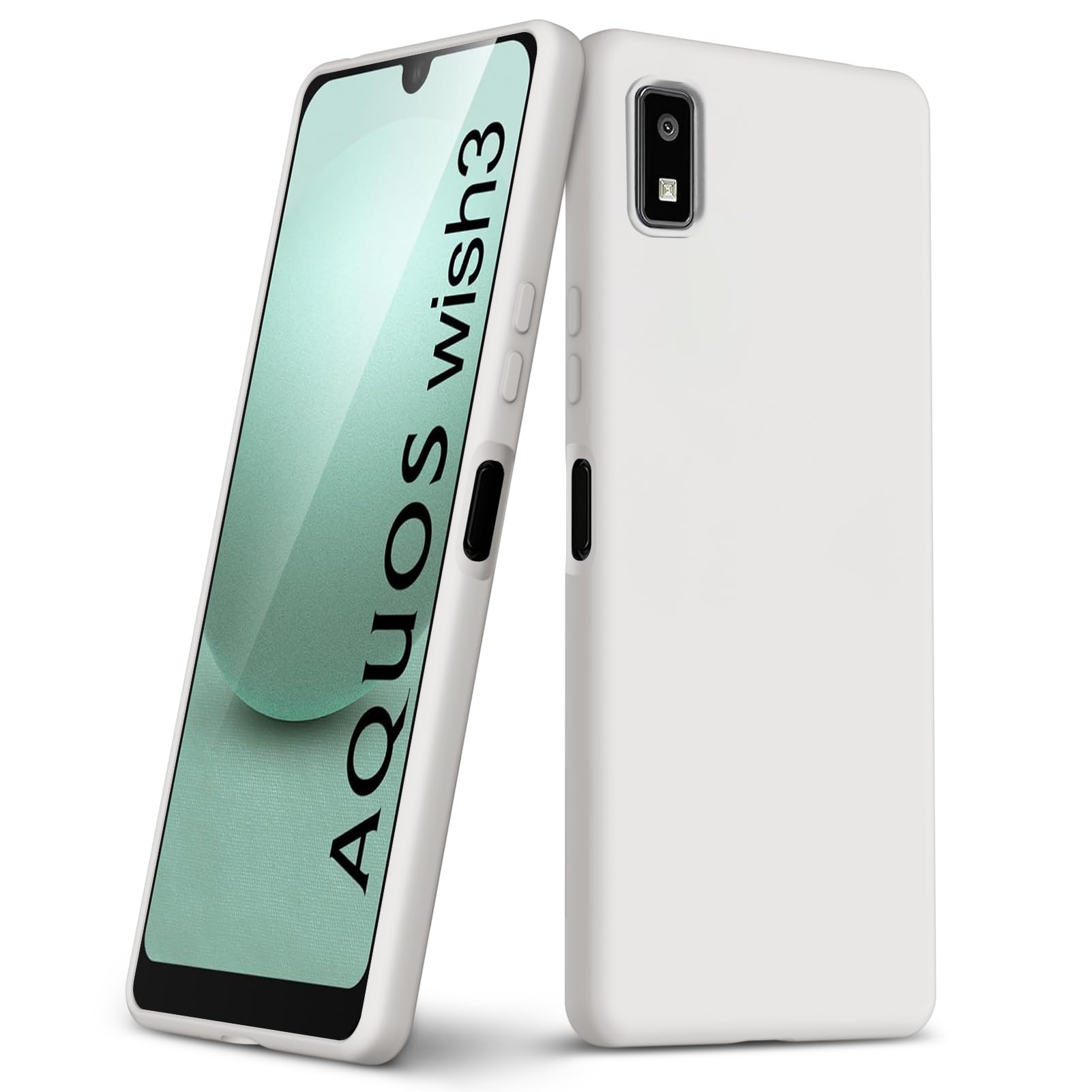 【努力特価】PNEWQNE AQUOS Wish3 シリコン 柔軟TPU 保護ケース 耐衝撃 薄型 すり傷防止 SH-53D A302SH ケース レンズ保護 軽量 脱着簡単 アクオス センスwish3 ケース 落下防止 スクラッチ防止 滑り防止 ストラップホール付き 一体型 携帯カバー 白 WY86-164