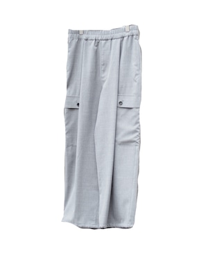 Summer Wool Like Wide Cargo Pants(GRY)