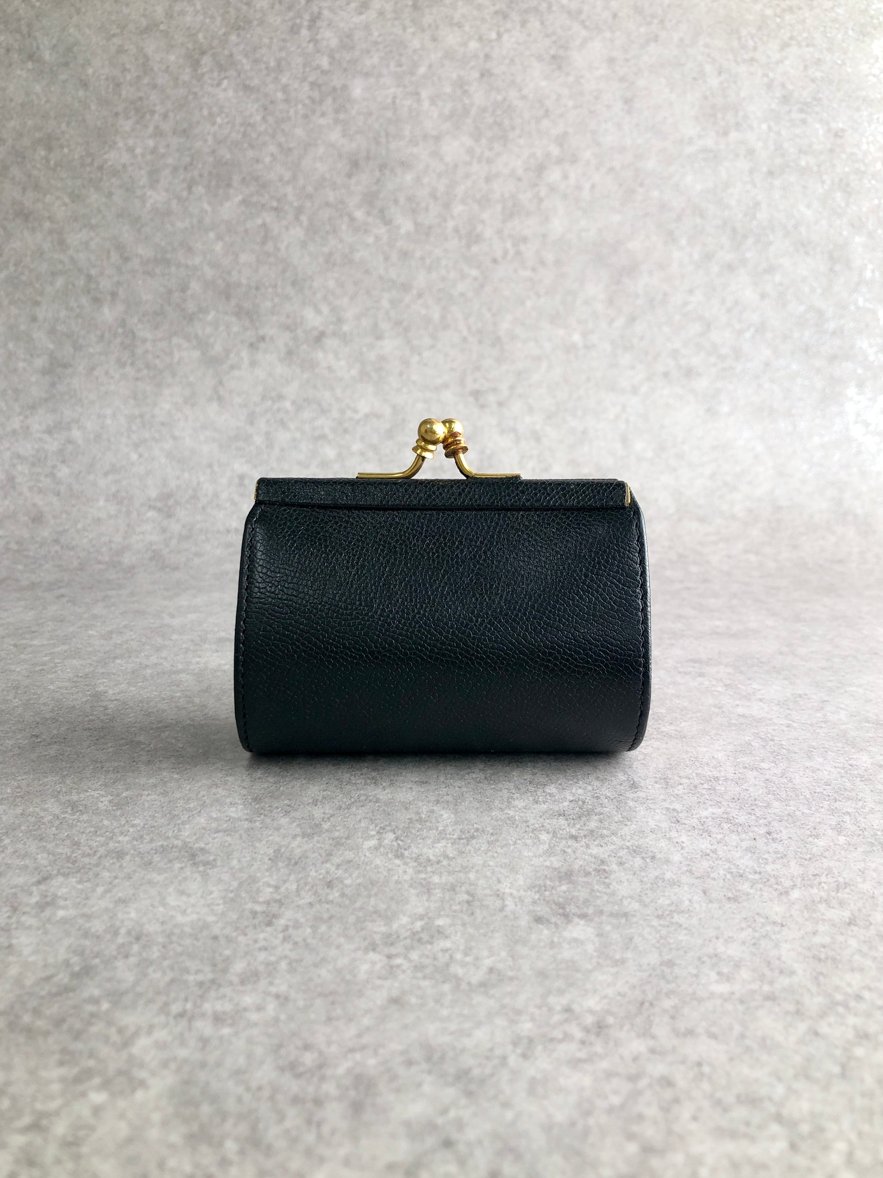 希少 本革 ヴィンテージYSLイヴサンローランケース 黒 匿名 Yves Saint Laurent イヴ・サンローラン コインケース ブラック YSL