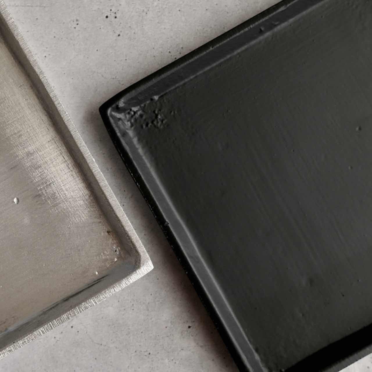 【 在庫限り 】スクエアプレート《 Lサイズ 》ブラック・シルバー|ディスプレイトレー 正方形 シンプル アクセサリートレイ おしゃれ 雑貨