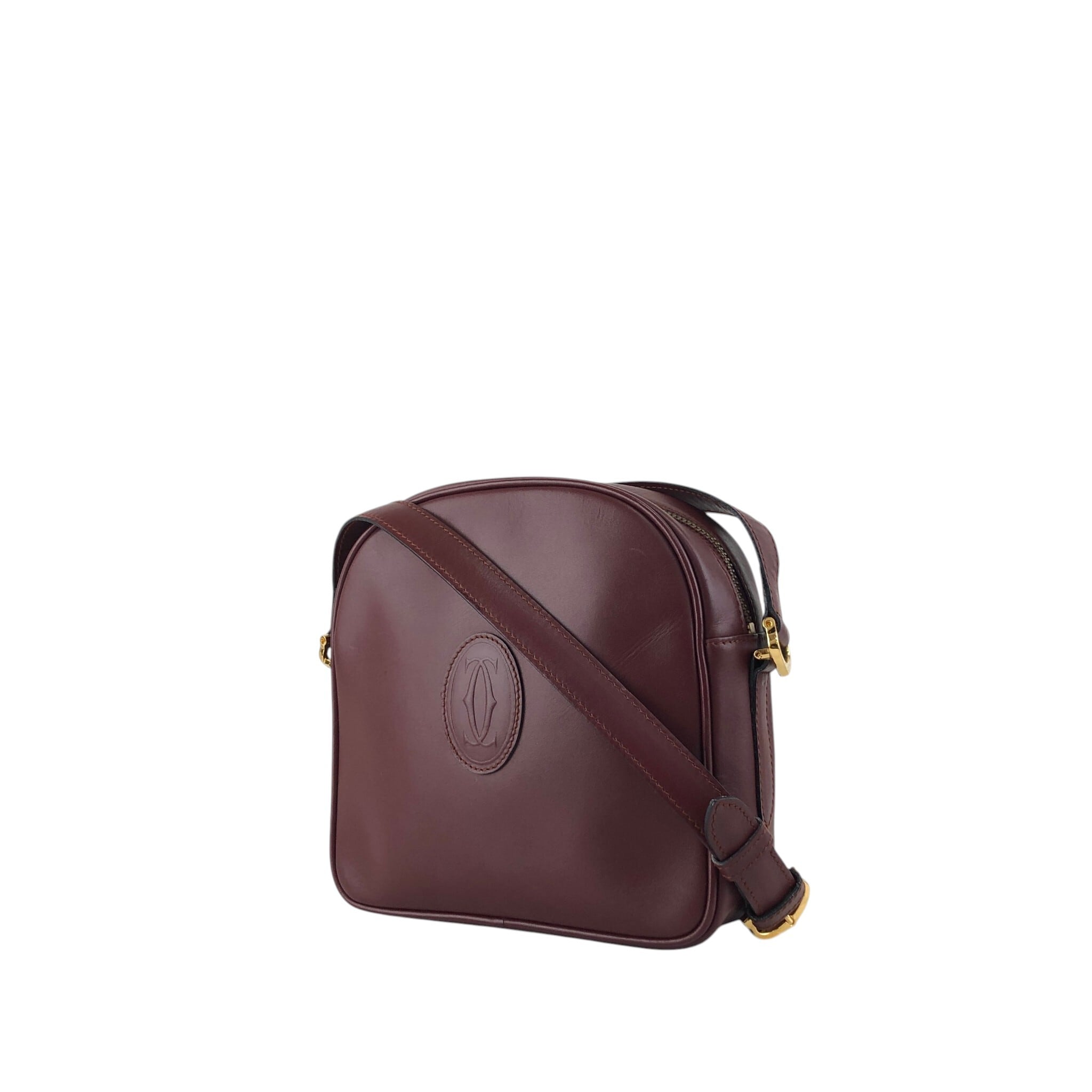 Cartier カルティエ ショルダーバッグ ボルドー マストライン レザー