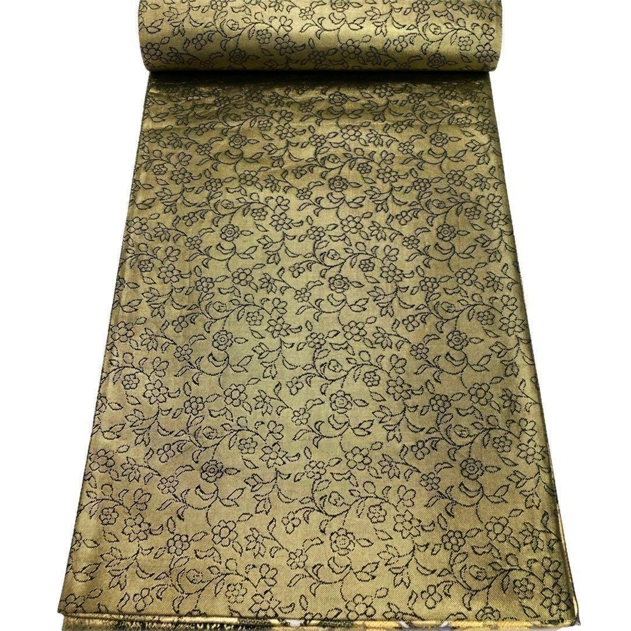 袋帯 煌びやかな花七宝繋ぎ 金糸 緑色 O-3004 | リユース着物わびさび 