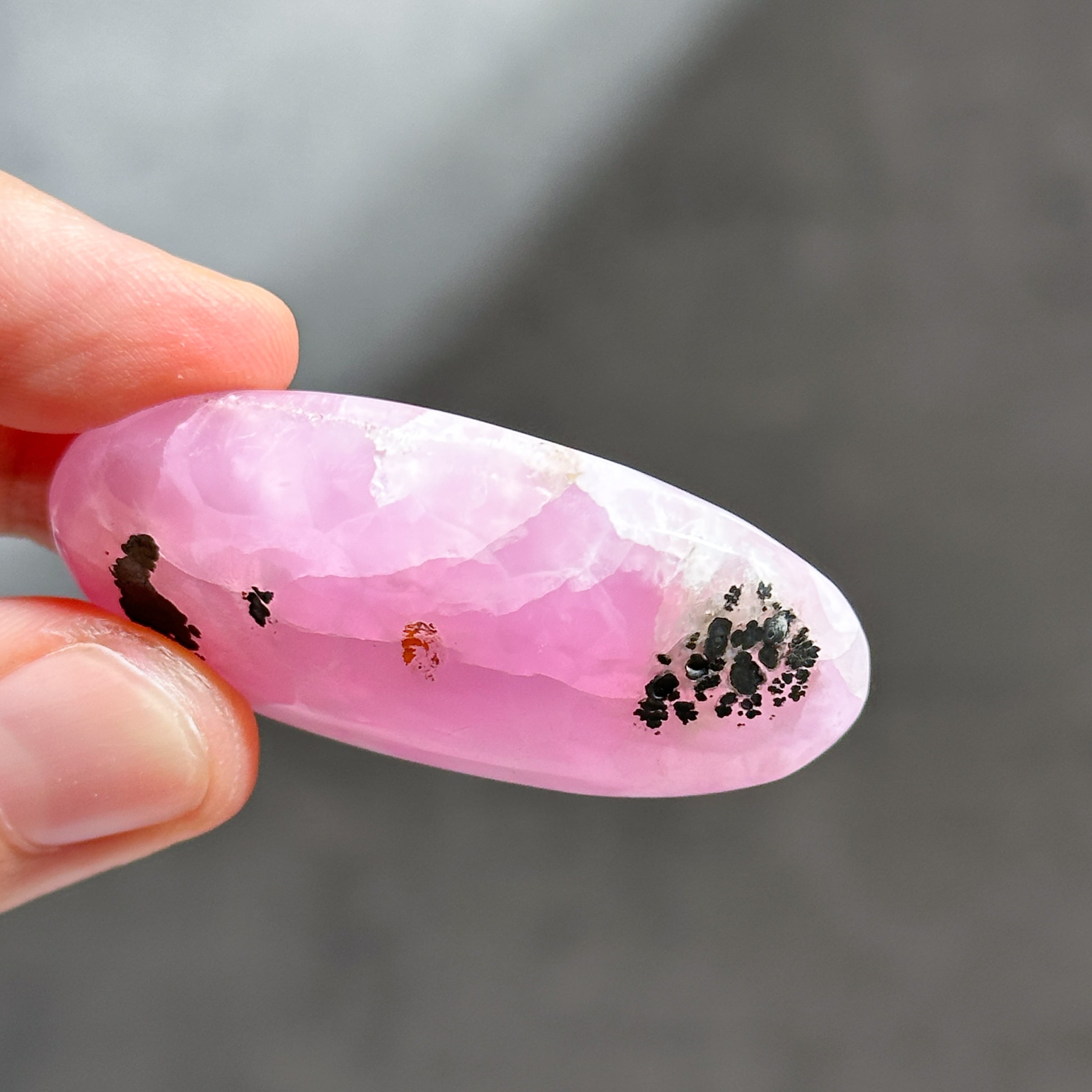 高品質】ピンクアラゴナイト パームストーン 91◇ Pink Aragonite Palm