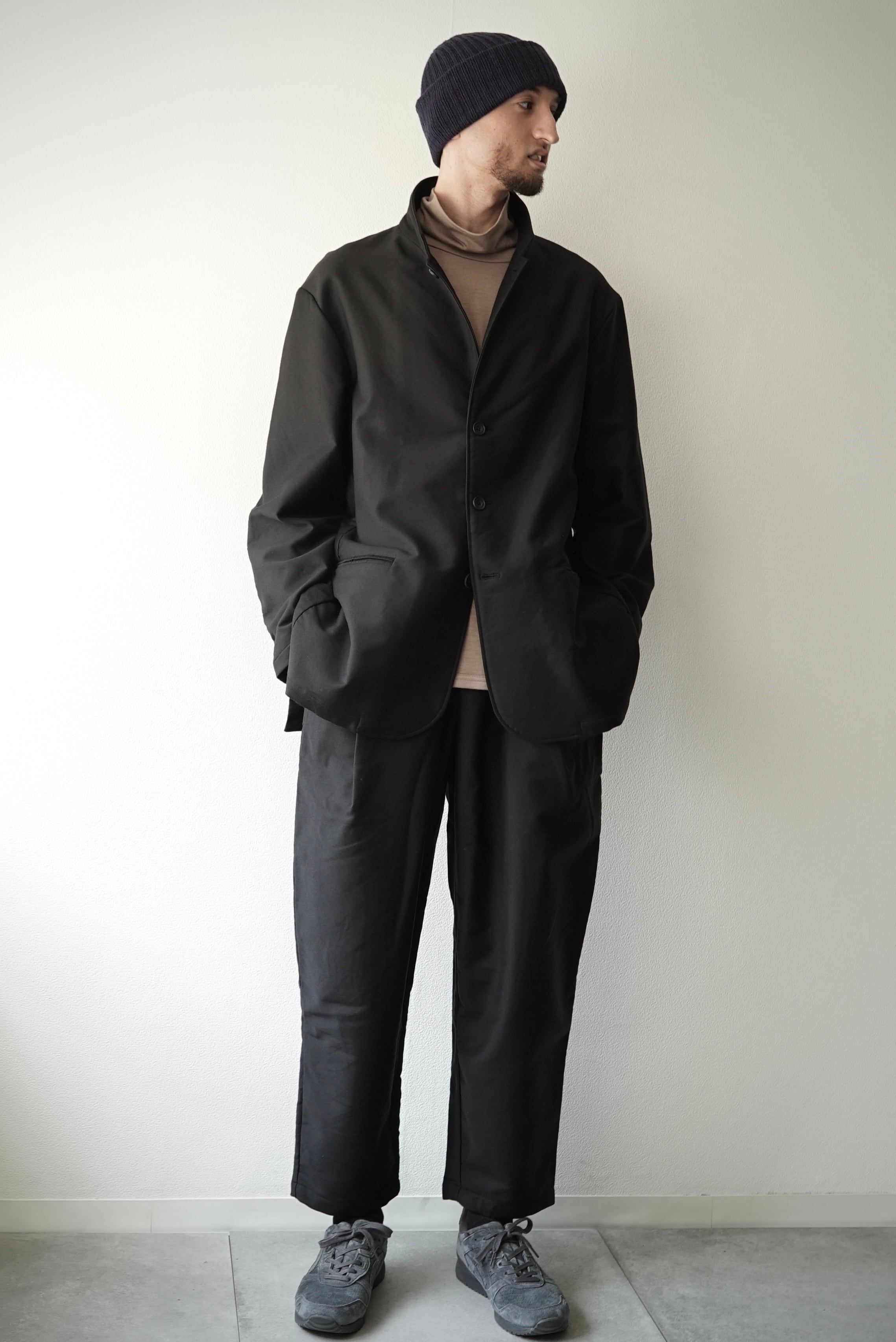 COLINA moleskin jacket モールスキンジャケット Cotton/Silk Mole Skin / Classic Jacket (Brushed_BLACK) | C O L I N A