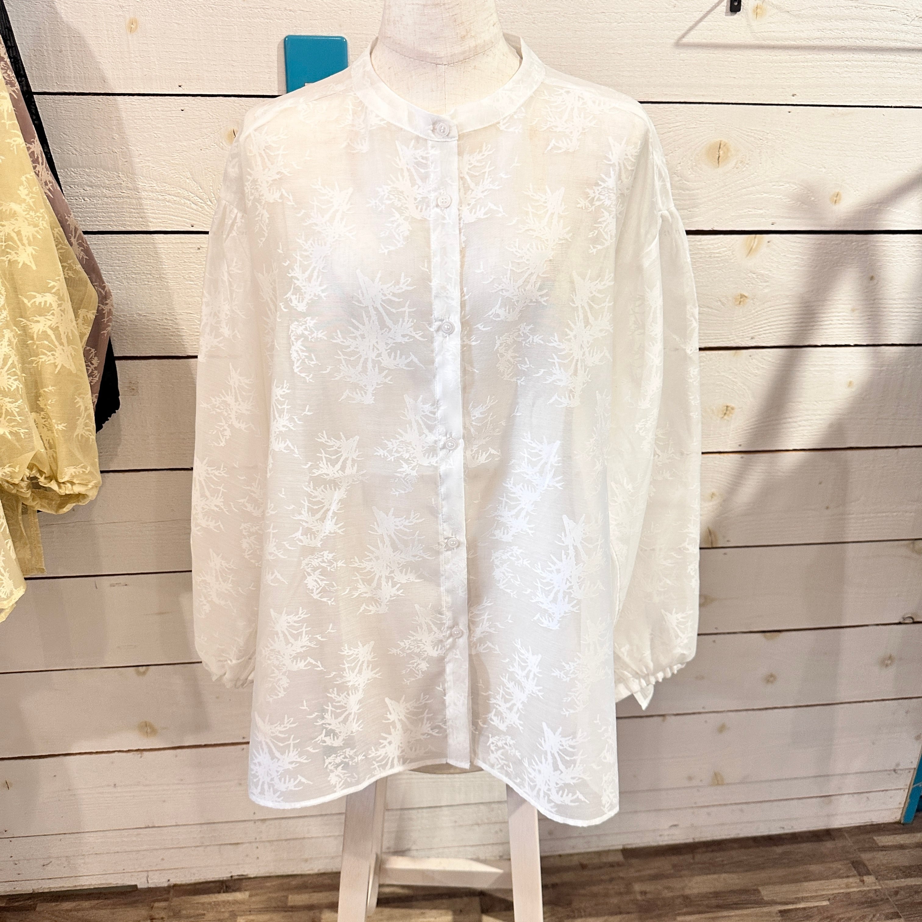 『People's』2745  オパールボリュームスリーブブラウス　