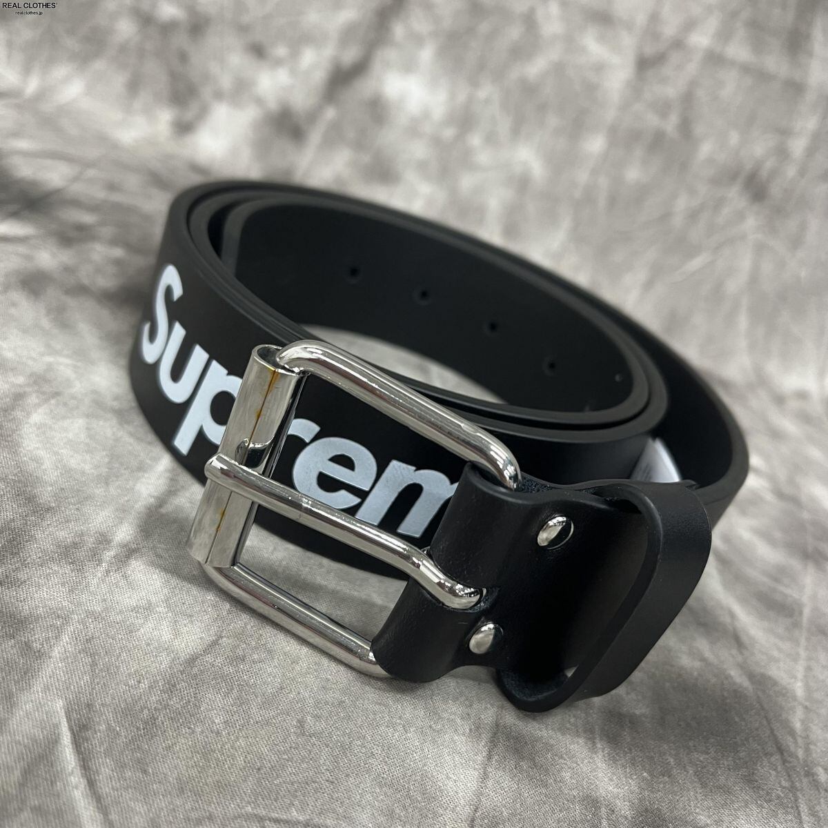 Supreme Repeat Leather Belt "Olive"