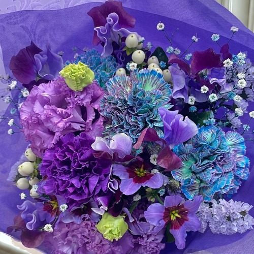 【木場店限定　店頭受取専用】ブルーパープルのブーケ 画像