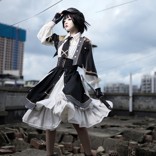 ゴスロリ通販 With U 予約販売 ゴシック ロリィタ  ミリロリ 軍服 帽子 コンカフェ イベント衣装