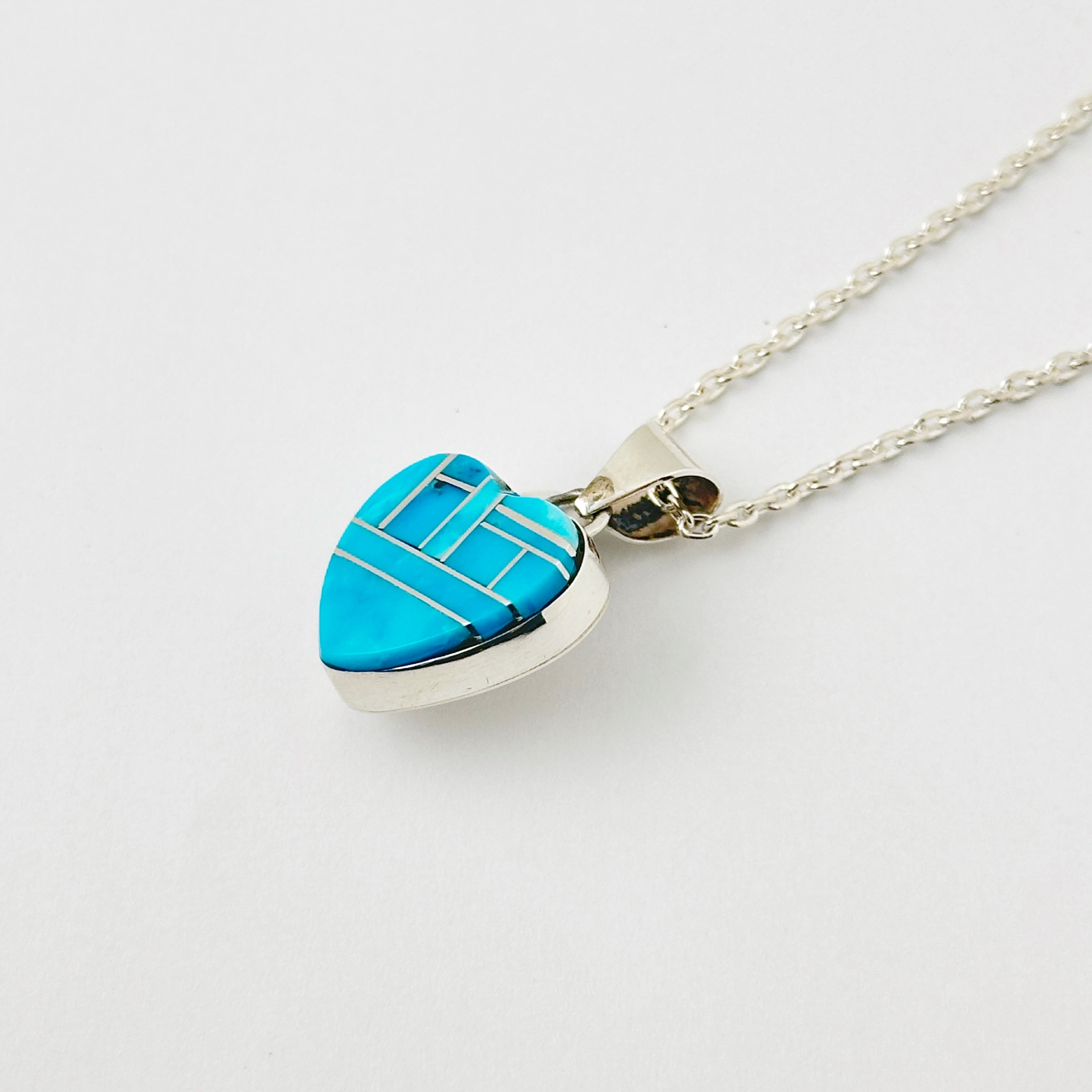Indian Jewelry》ハート モザイク ターコイズ ペンダント Indian Jewelry》ハート モザイク ターコイズ ペンダント