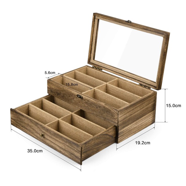 SRIWATANA サングラス収納ケース メガネ収納ボックス コレクションケース ジュエリー収納 2段式 12本用 小物アクセサリ収納整理 眼鏡ケース