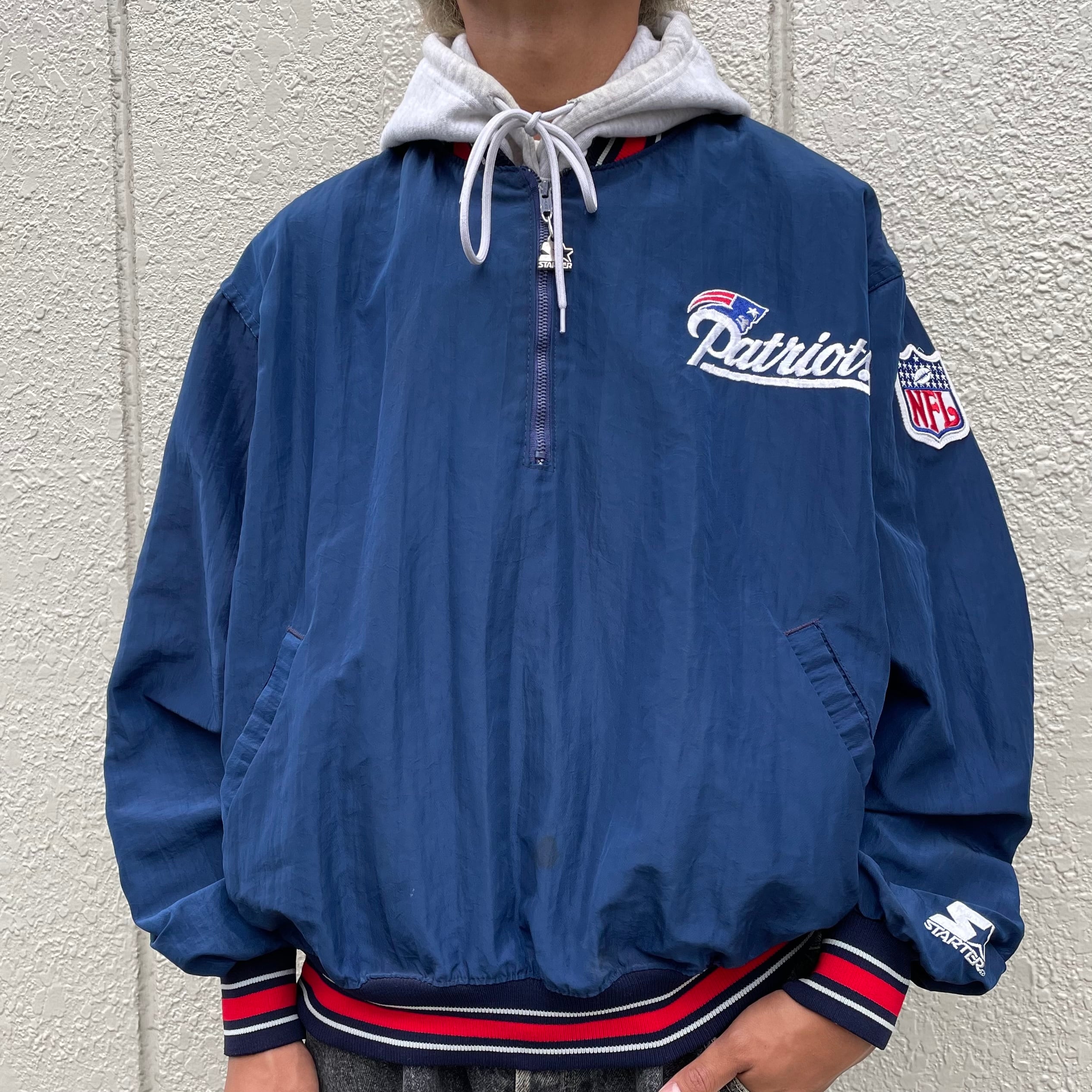 90s USA製 スターター NFL ペイトリオッツ プルオーバーナイロン ハーフジップ L 古着 古着屋 埼玉 ストリート オンライン 通販  アメカジ ビンテージ