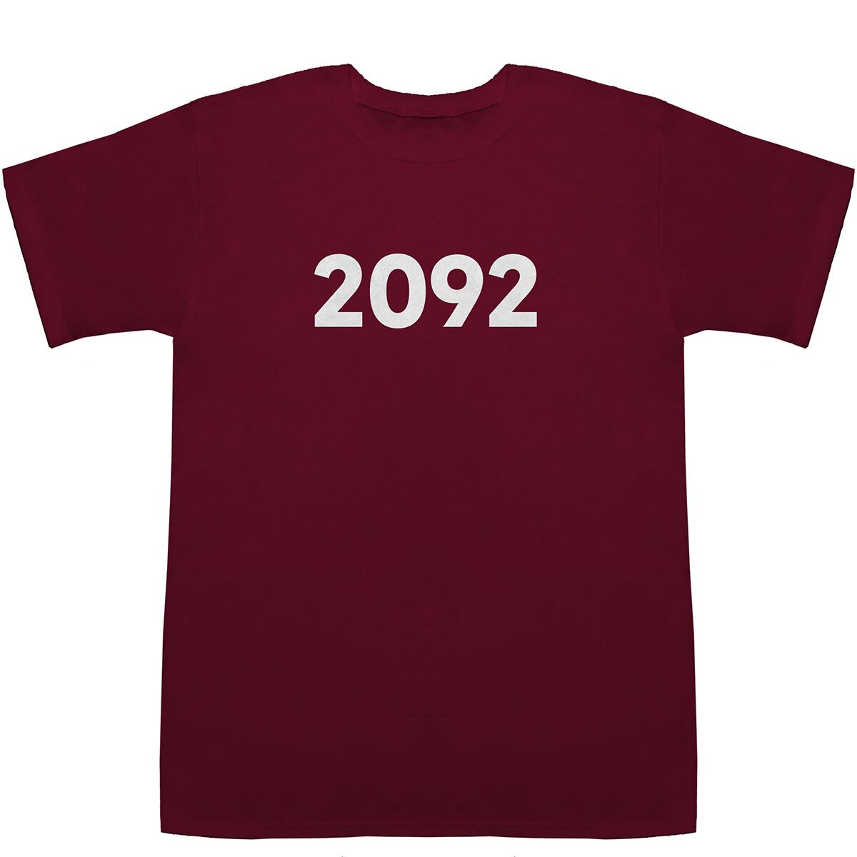 2092 T-shirts【Tシャツ】【ティーシャツ】【数字】【年代】【品番