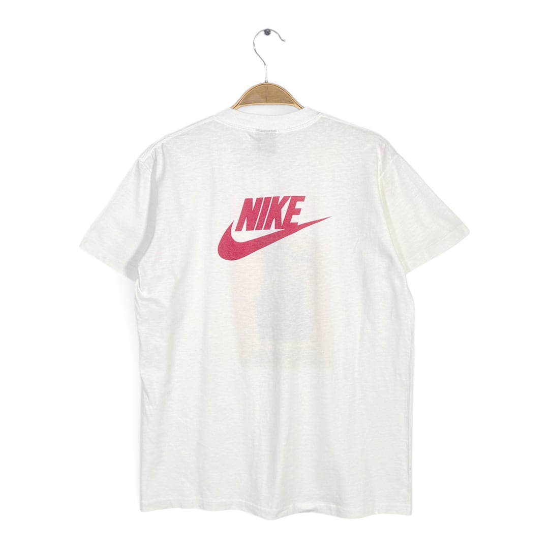 80s ナイキ USA製 ヴィンテージ Tシャツ バックプリント 紺タグ イベント物 シングステッチ NIKE メンズM 古着 BE0033