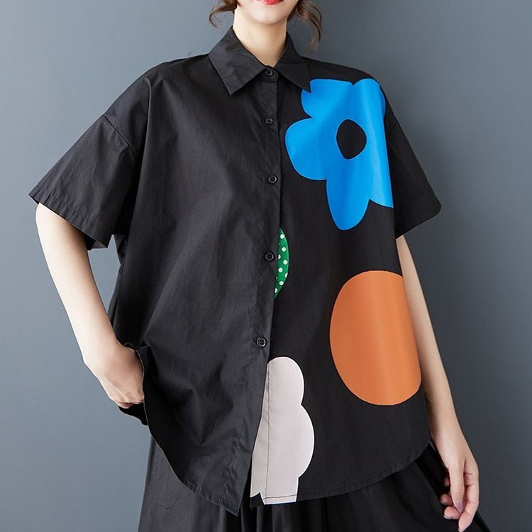 PRINT HALF SLEEVES DESIGN SHIRT 2colors M-13113