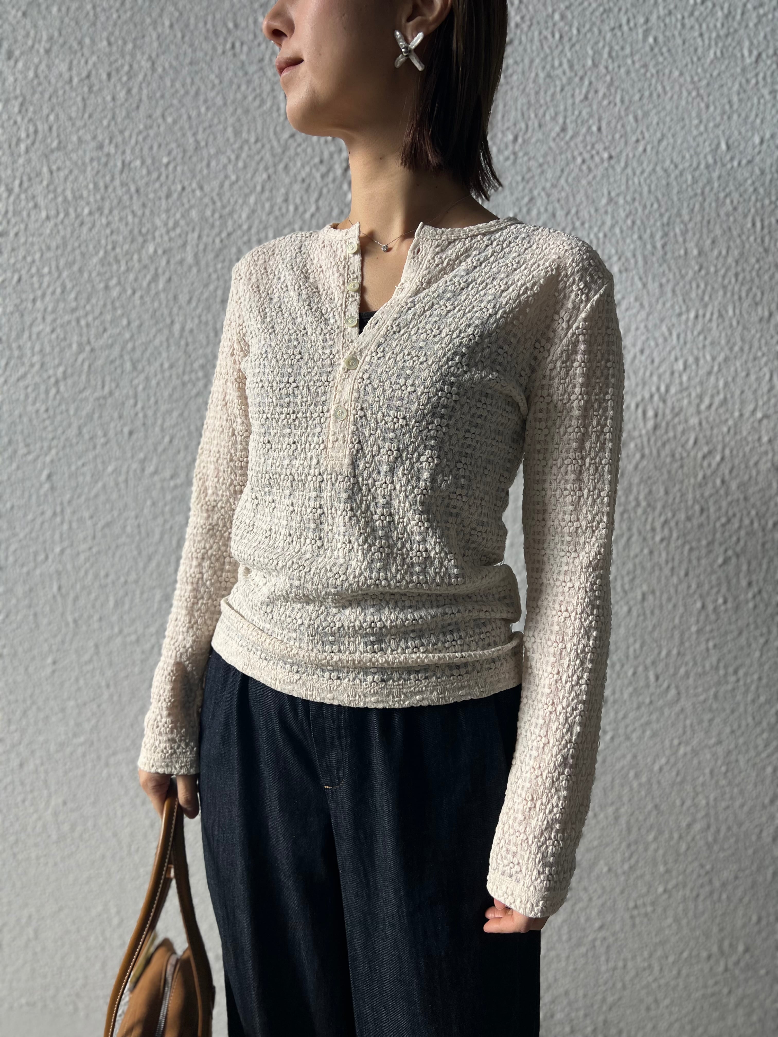 【LEMELANGE】レースヘンリーネックTee 8611002