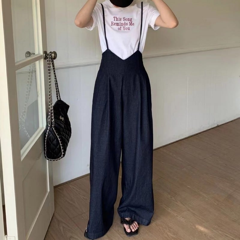 casual wide overall pants