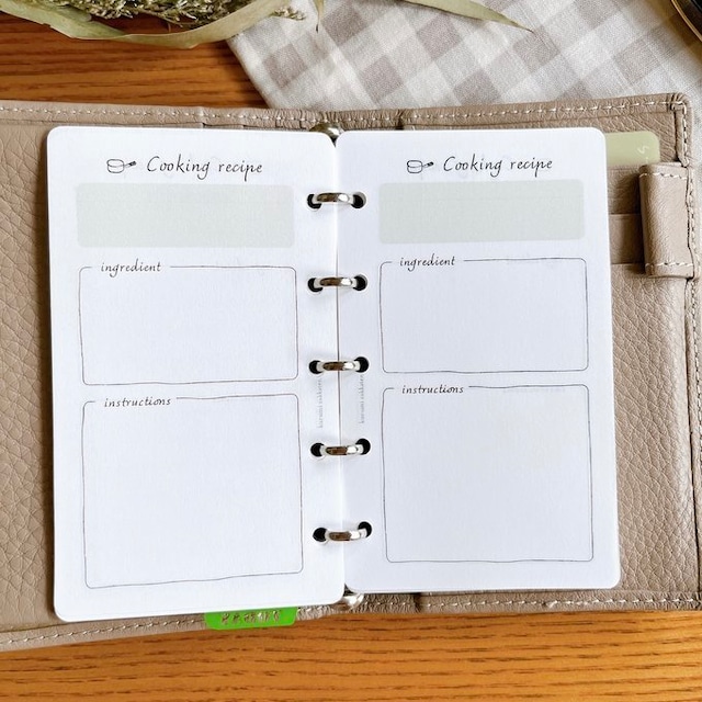 マイクロ5サイズ/お料理レシピリフィル