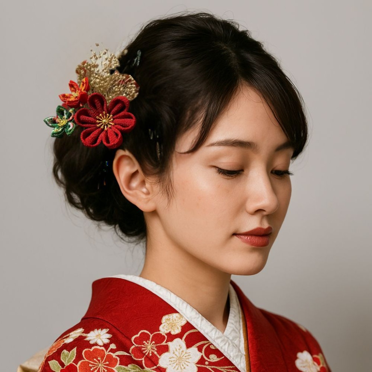 白紅の輝彩（しらべにのきあや） ― 小花を添えて｜成人式・卒業式・結婚式・和装前撮りにおすすめ （S018）・画像2