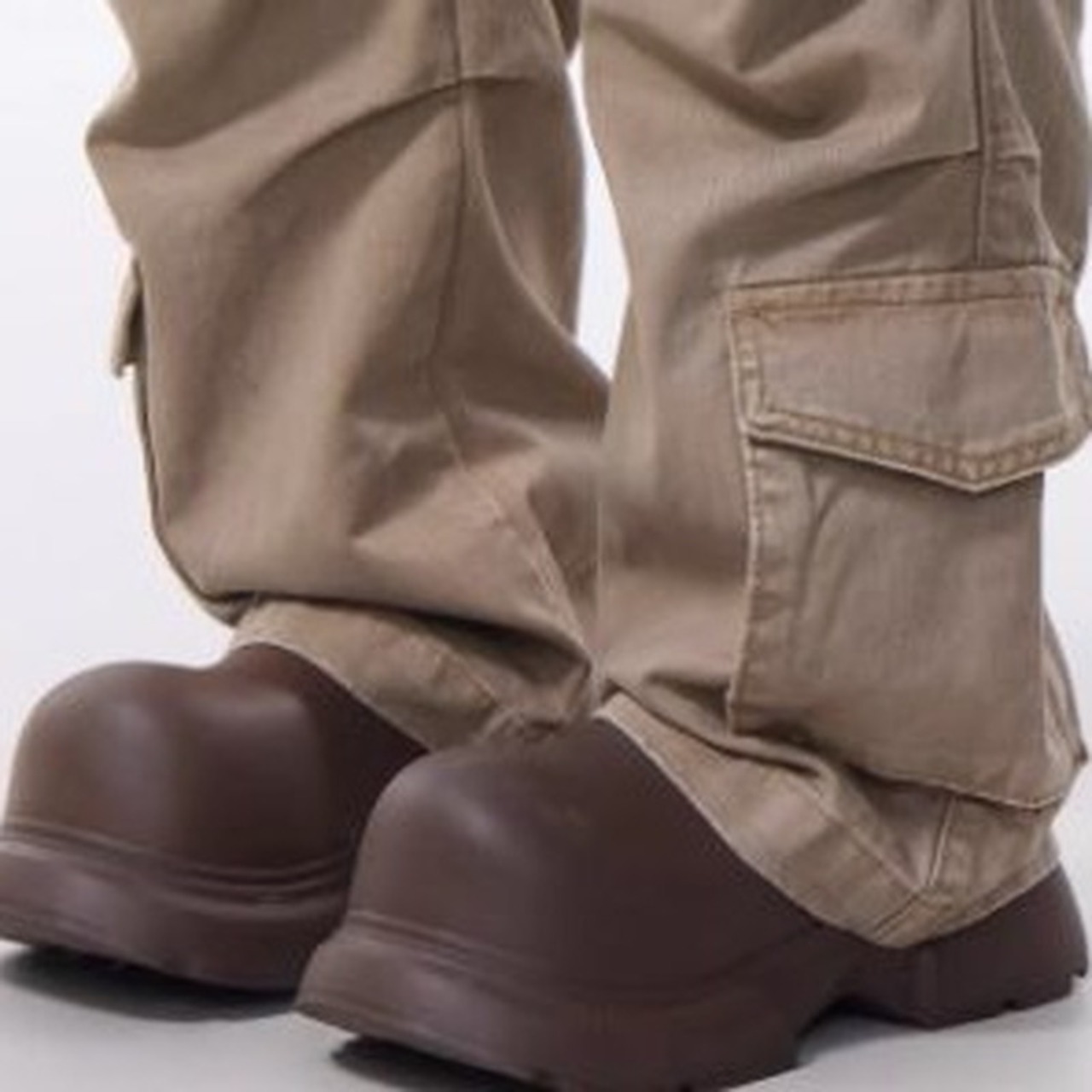 Patch Pocket Full-Length Wide Cargo Pants ◇2color H0867