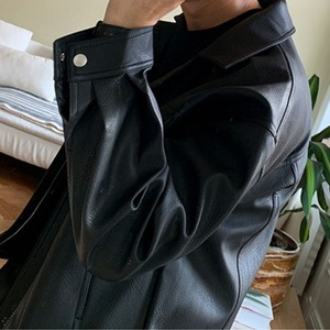 フラップフェイクレザーブルゾン　MT0080400