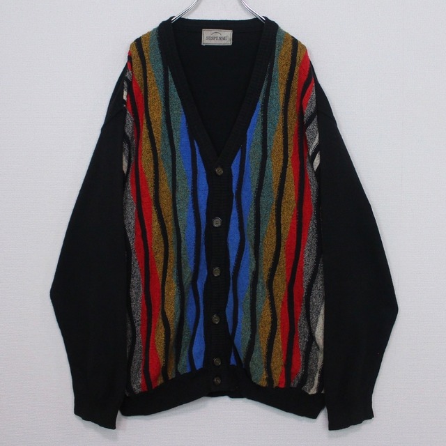 【Caka act2】Multiple Color 3D Design Vintage Loose Knit Cardigan