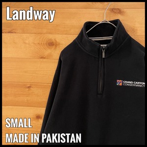 【landway】グランドキャニオン コンサーバンシー ハーフジップ スウェット プルオーバー 刺繍ロゴ ワンポイントロゴ S US古着