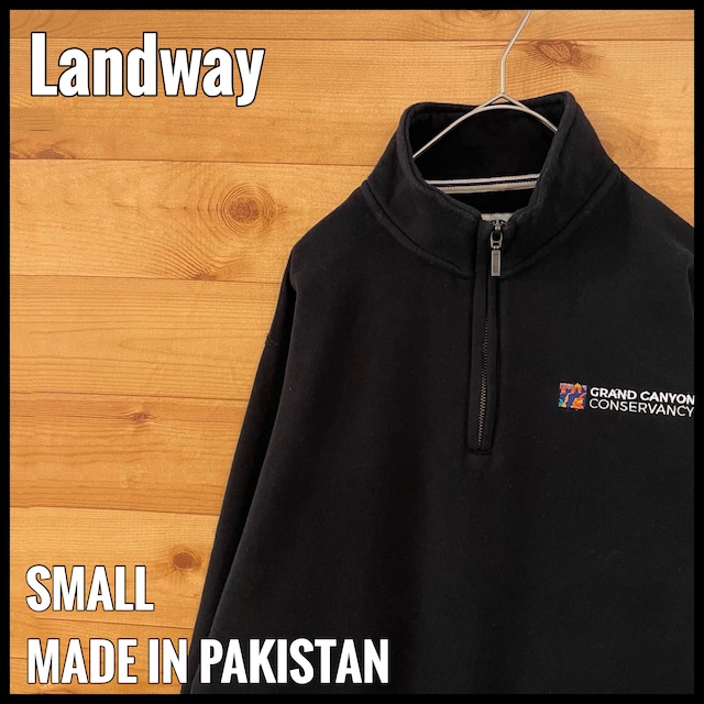 【landway】グランドキャニオン コンサーバンシー ハーフジップ スウェット プルオーバー 刺繍ロゴ ワンポイントロゴ S US古着