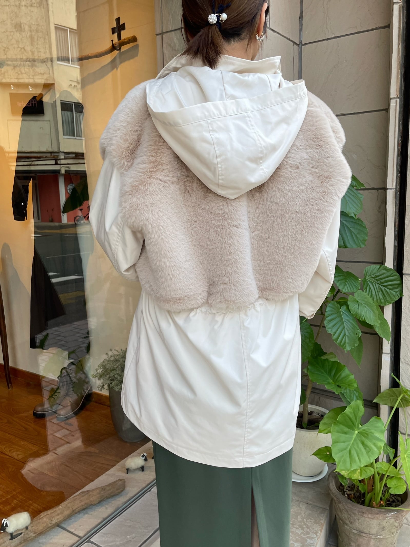 MICA&DEAL / フーデットファードッキングコート | anouk