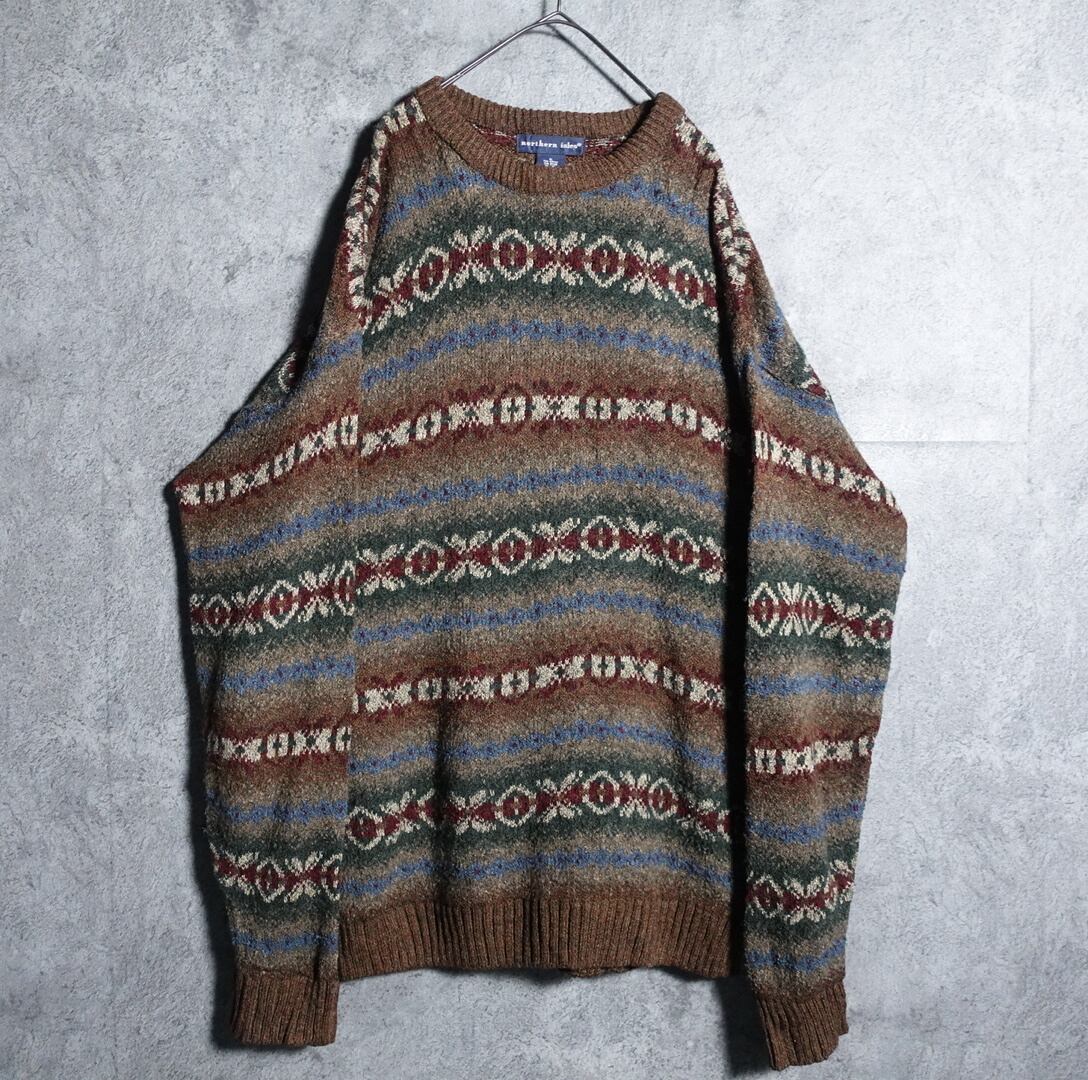 Geometric border design knit