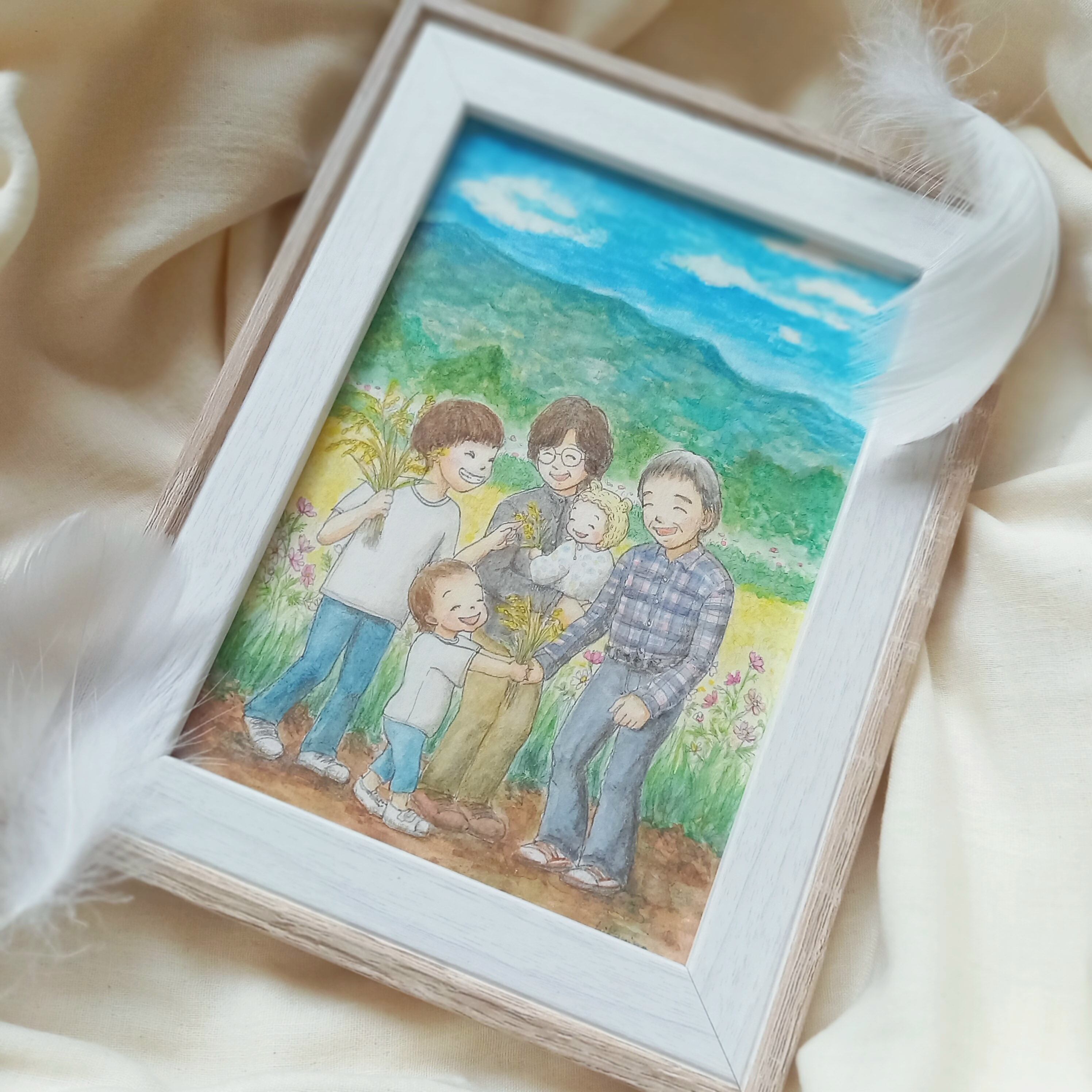 お空の天使イラスト原画☆2L判size受注品 | イラスト工房 hikarino