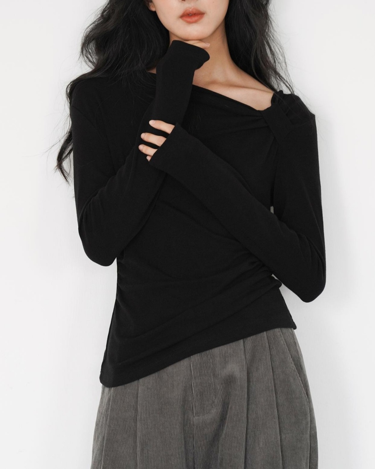 アシンメトリーリボントップス 2color A0027 - 11